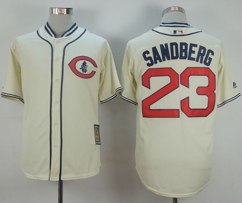 Cubs #23 Ryne Sandberg Cream 1929 Turn Back The Clock Stitched MLB Jersey - Click Image to Close